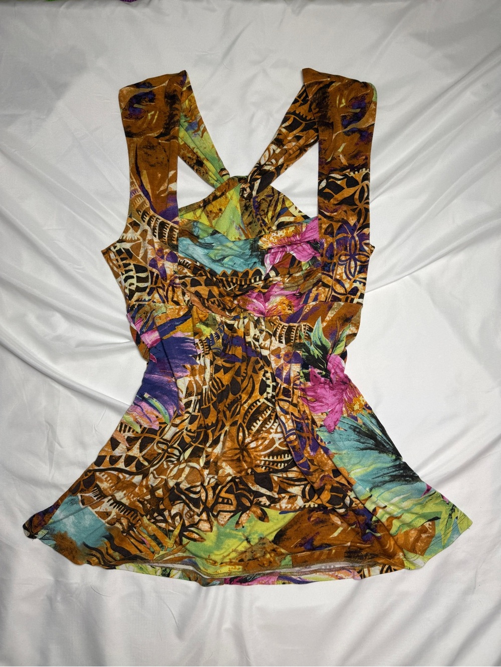 Women’s Multicolor Floral Print Sleeveless Top